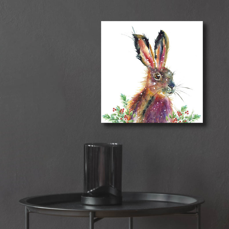  «Fluffy Hare» par Elle Media Group, art mural en verre acrylique, 12 po x 12 po