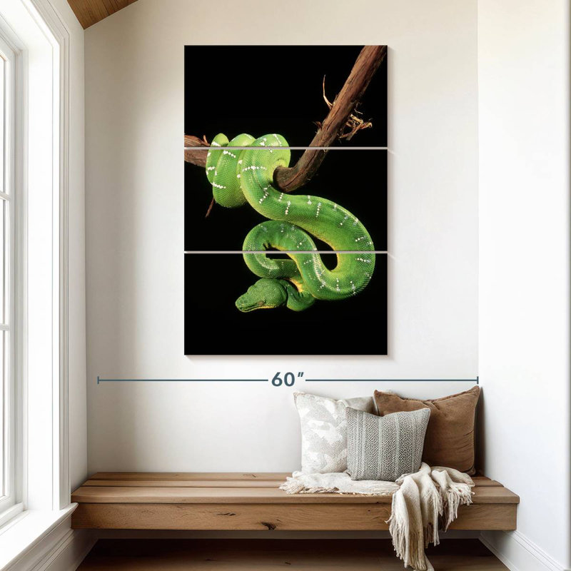 Brampt Hanging Emerald Tree Snake, 50" H x 32" W
