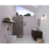 Ursa 36 in. x 78 in. Fully Frameless Gray Tinted Single Fixed Shower Panel