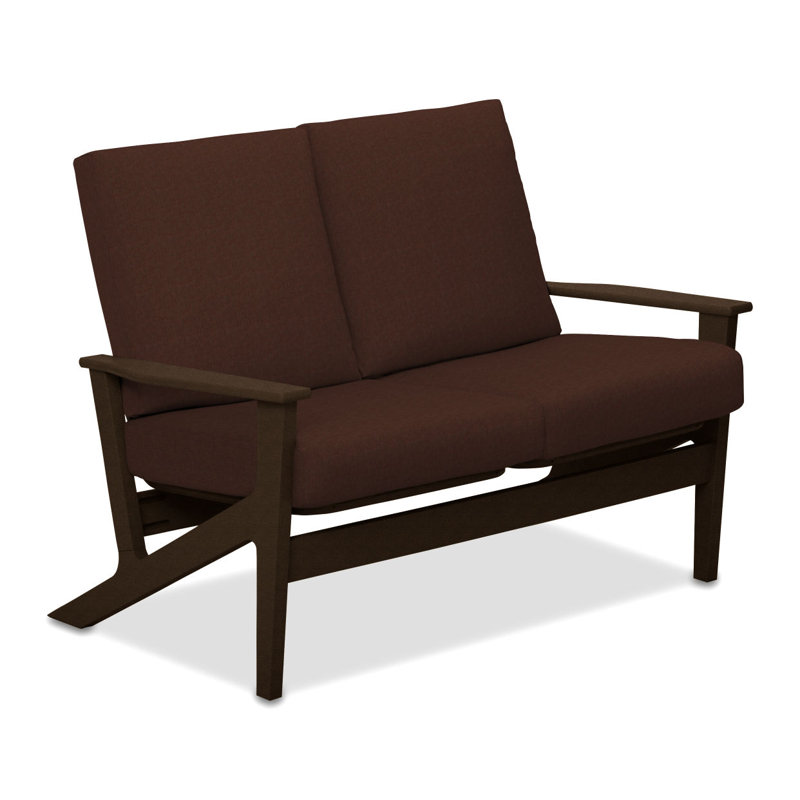 Chrisa 51.5'' Wide Loveseat with Cushions, Cast Sable Sunbrella® Plainweave, Textured Kona