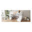 Lit mezzanine double avec bureau et tablettes, deux tiroirs intégrés, escalier de rangement, blanc