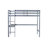 High Loft Bed, Rubber Wood Loft Bed with Safety Guardrail, built-in desk, ladder-1694032427