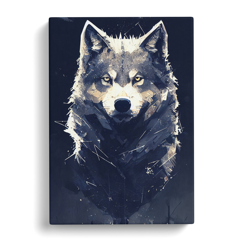 CAN-V0523-2917X Wolf Painting - Wrapped Canvas Print, 50cm H x 35cm W