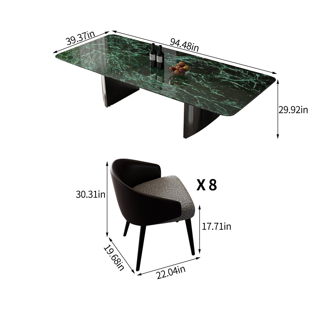 ALLNICEDT Modern simple light luxury marble dining table set Wayfair