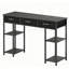 Bureaux noirs compacts, tiroirs en tissu, mobilier de bureau moderne
