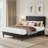 Twin Bed Frame with Adjustable Headboard, Upholstered Platform Bed Frame Twin Size No Box Spring Needed, Noise-Free, Heavy Duty, Dark Grey-197100028