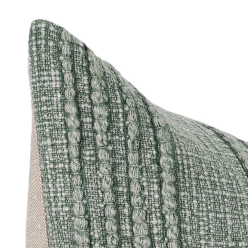 Gratitude Cotton Fabric Throw Pillow, Green, Rectangle 14"H x 20"W