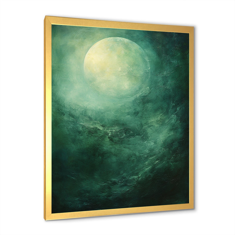Jade Jewel Spooky Mooonlight Fog, Cadre doré simple, H 32 po x l 16 po x P 1 po