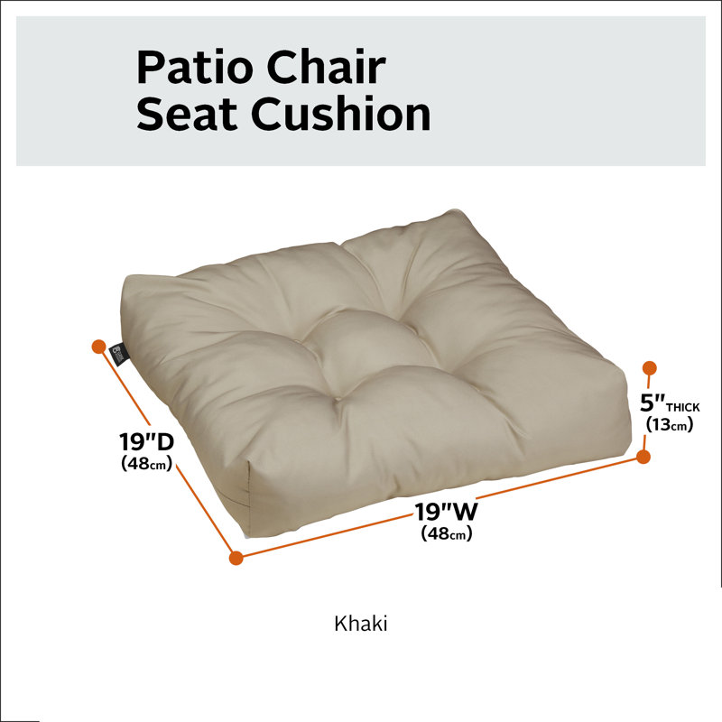 Bergholt Patio Seat Cushion, 19in. W, Khaki