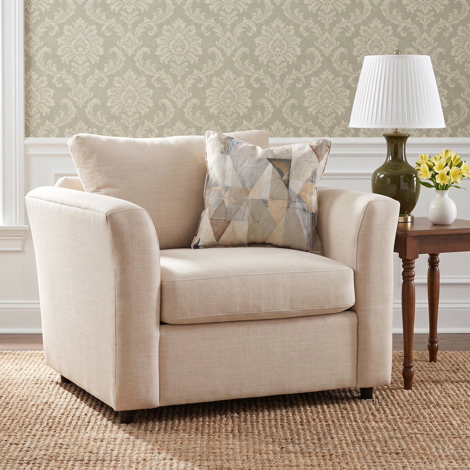 Northfield Upholstered Armchair, White Performance Fabric; 0851-94
