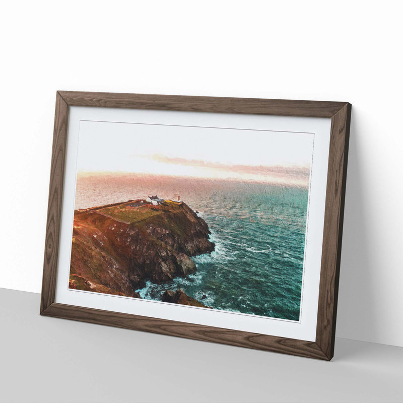 Howth Beacon in Dublin Ireland - Framed Print, Walnut Framed, 36cm H x 48cm W x 2cm D