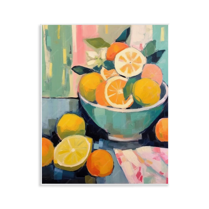  Orange & Lemon Bowl Wall Plaque Art by LSR Design Studio