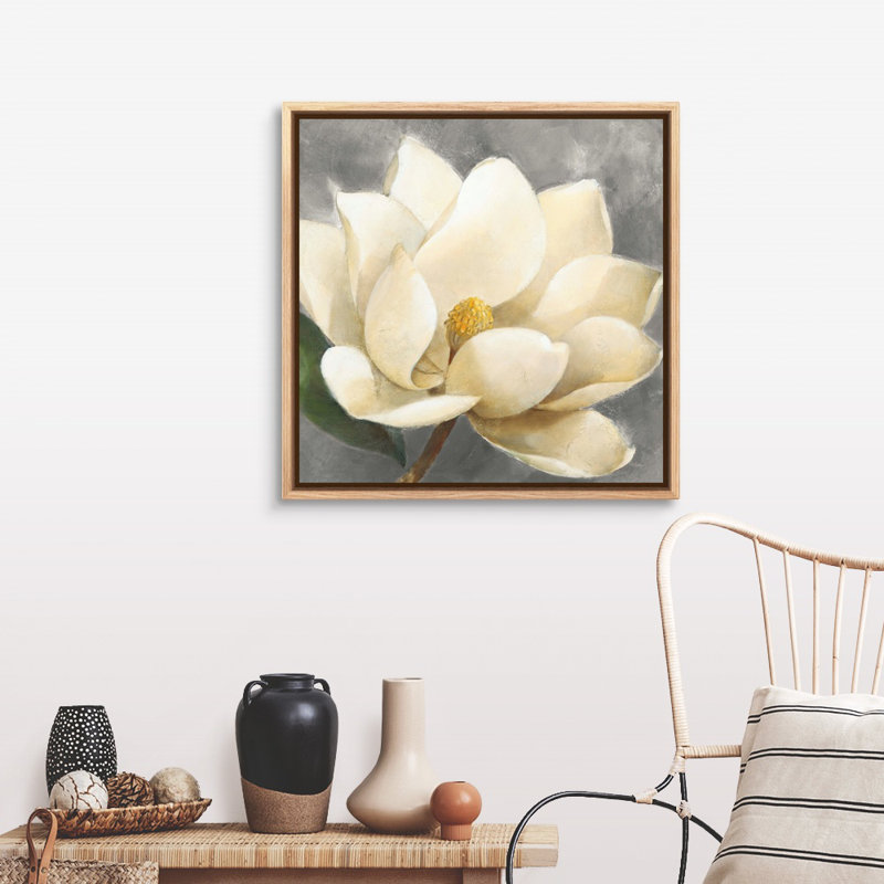 Art mural sur toile Magnolia Blossom, Toile à cadre flottant naturel, H 31,25 po x l 31,25 po x P 1,75 po