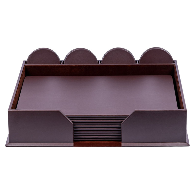 Hingham Desk Organizer Set, Chocolate Brown
