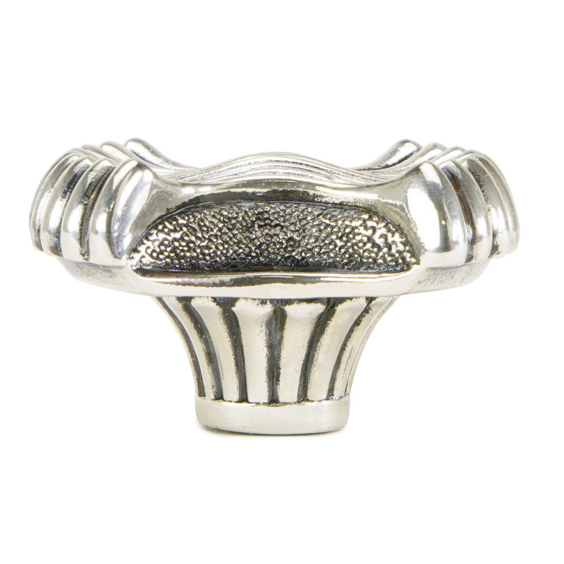 BARRINGTON PINCHED RECTANGLE KNOB; BURNISHED SILVER FINISH
