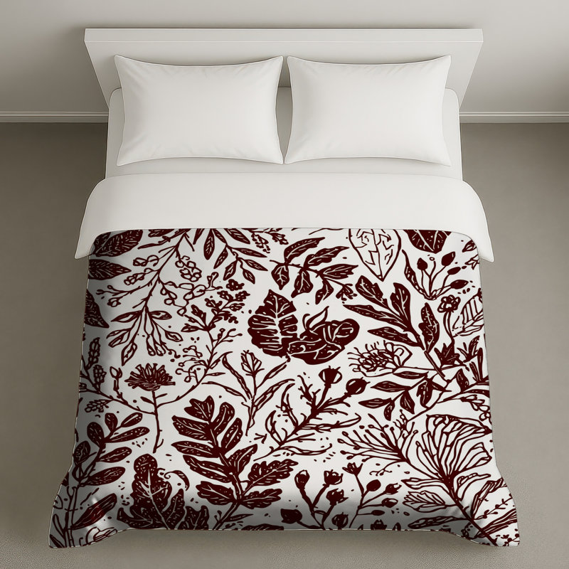 Botanical Leafy Pattern Duvet Covers, King