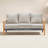 Wallace 76.25" Wide Outdoor Teak Rectangle Patio Sofa with Cushions-1297421121