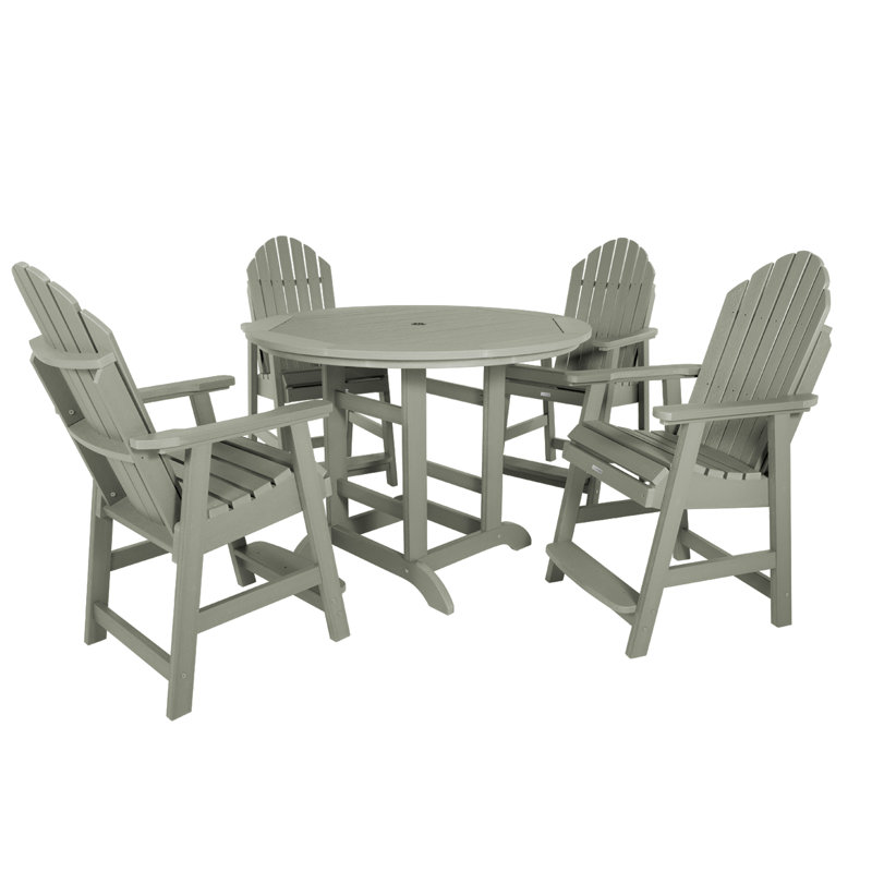 Anette 4-Person 48" Round, Counter-Height Dining Set, Green