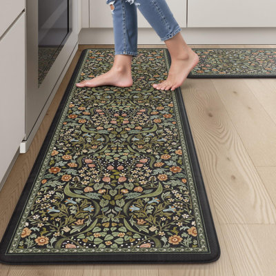 Anti-Fatigue Non-Skid Waterproof Cushioned Kitchen Mat Set of 2