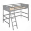 Lit mezzanine simple en bois massif avec échelle-465505934