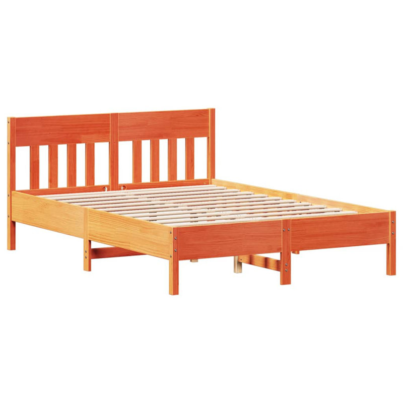 Vernia Solid Wood Bed, Brown, Super King (6')