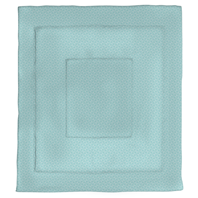 Édredon simple réversible Katelyn Elizabeth, Édredon très grand, Bleu sarcelle / blanc