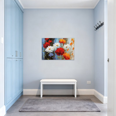 Plantes et fleurs, fleurs colorées sur toile