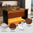 63" Modern Kitchen Island With Marble-Look Surface, LED Lights & Grille Design For Dining Room, Living Room-1743626675