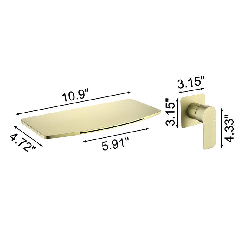 Wall Mounted Optional Single-handle Bathroom Faucet, Brushed Gold