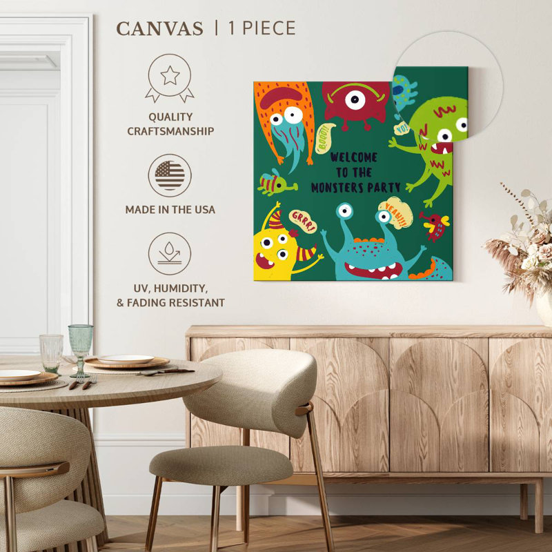 Panneau mural Khylige Welcome To The Monster, H 16 po x l 16 po