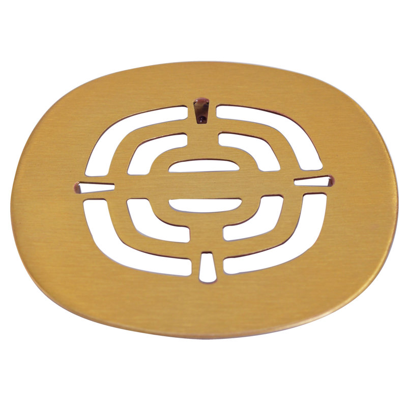 4-1/2" OD Brass Snap-In Shower Strainer Drain Cover, Brushed Bronze