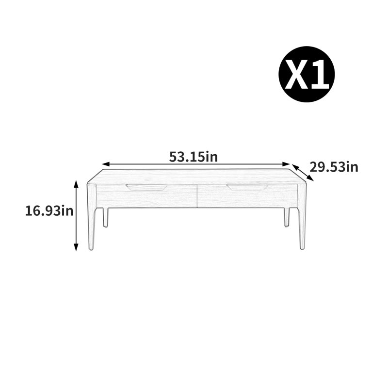 American style minimalist  walnut coffee table