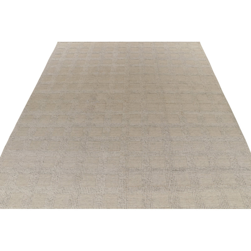 Scandinavian Wool Geometric Area Rug, Rectangle 10' x 14'