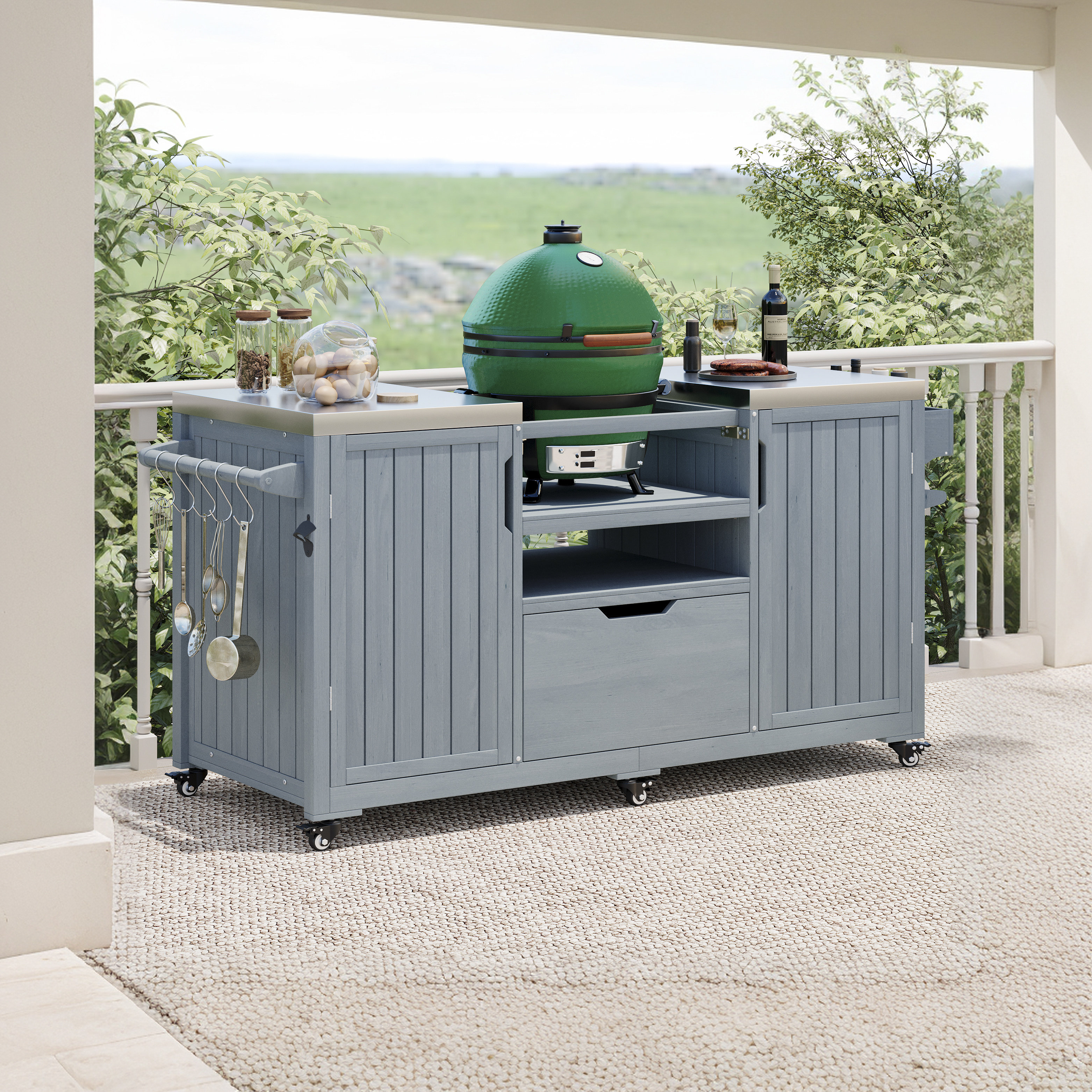 Bbq Island Bbq With Cupboard Outdoor Kitchen Storage Outdoor