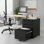 Classeur mobile à 3 tiroirs pour organiseur de bureau personnel avec serrure et roulettes anti-basculement, classeur en métal sous le bureau pour les lettres, documents légaux et documents A4