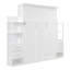 Grand lit escamotable mural avec tablettes, tiroirs et lumières DEL, blanc-873098466