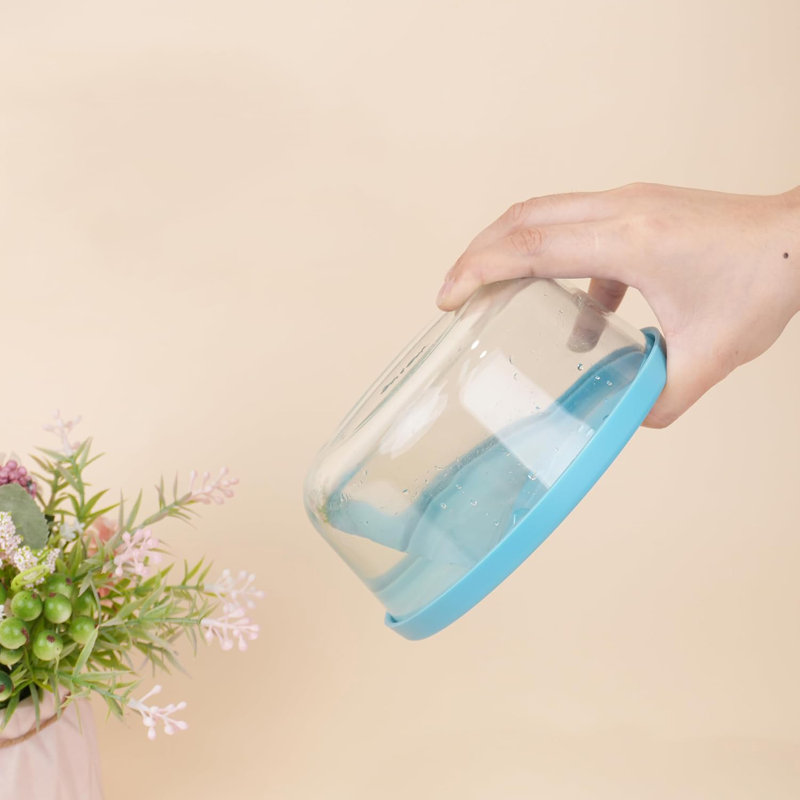 Paquet de 4 couvercles de rechange en silicone pour bols en verre à ancrage - Couvercles réutilisables multicolores résistants aux fuites