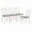 Ensemble de table de salle à manger de style rétro 7 pièces avec table extensible et 6 chaises rembourrées TREXM (gris et blanc)