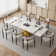 Edora 62.99'' to 94.48" Extendable Rectangular Sintered Stone Dining Table for 8-10