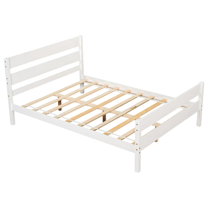 Structure de lit en bois avec tête de lit haute et pied de lit