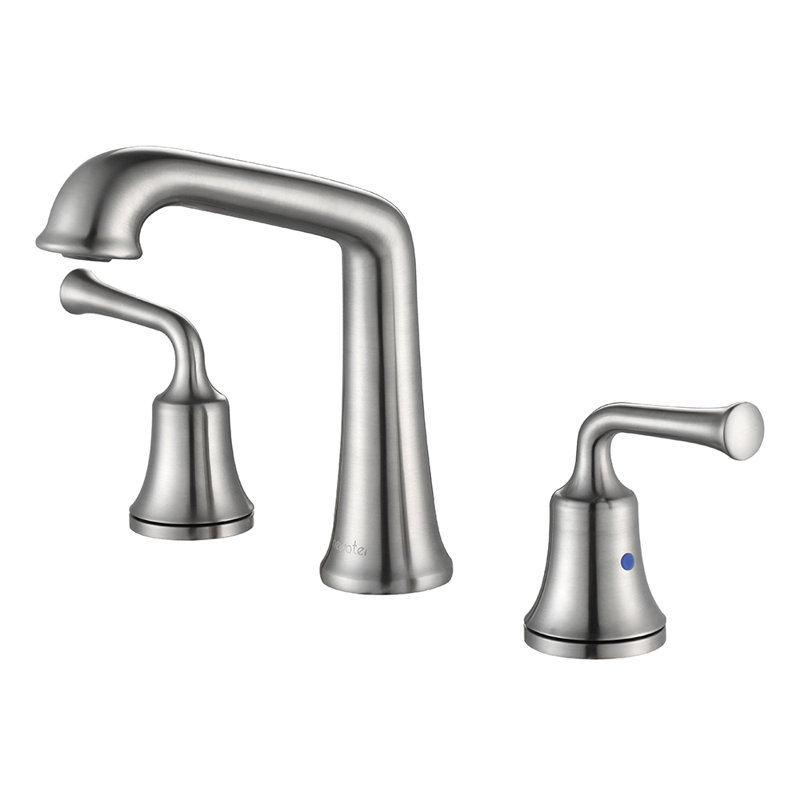 Widespread 2-handle Bathroom Faucet with Drain Assembly, Brushed Nickel