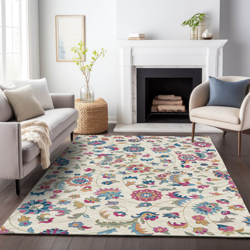 Tapis intérieur / extérieur lavable en lin Aveline , 10 pi x 14 pi