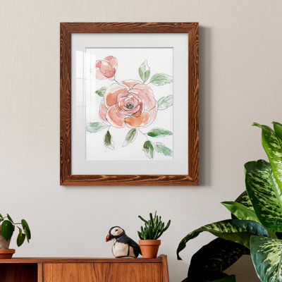Rose Contour - peinture encadrée