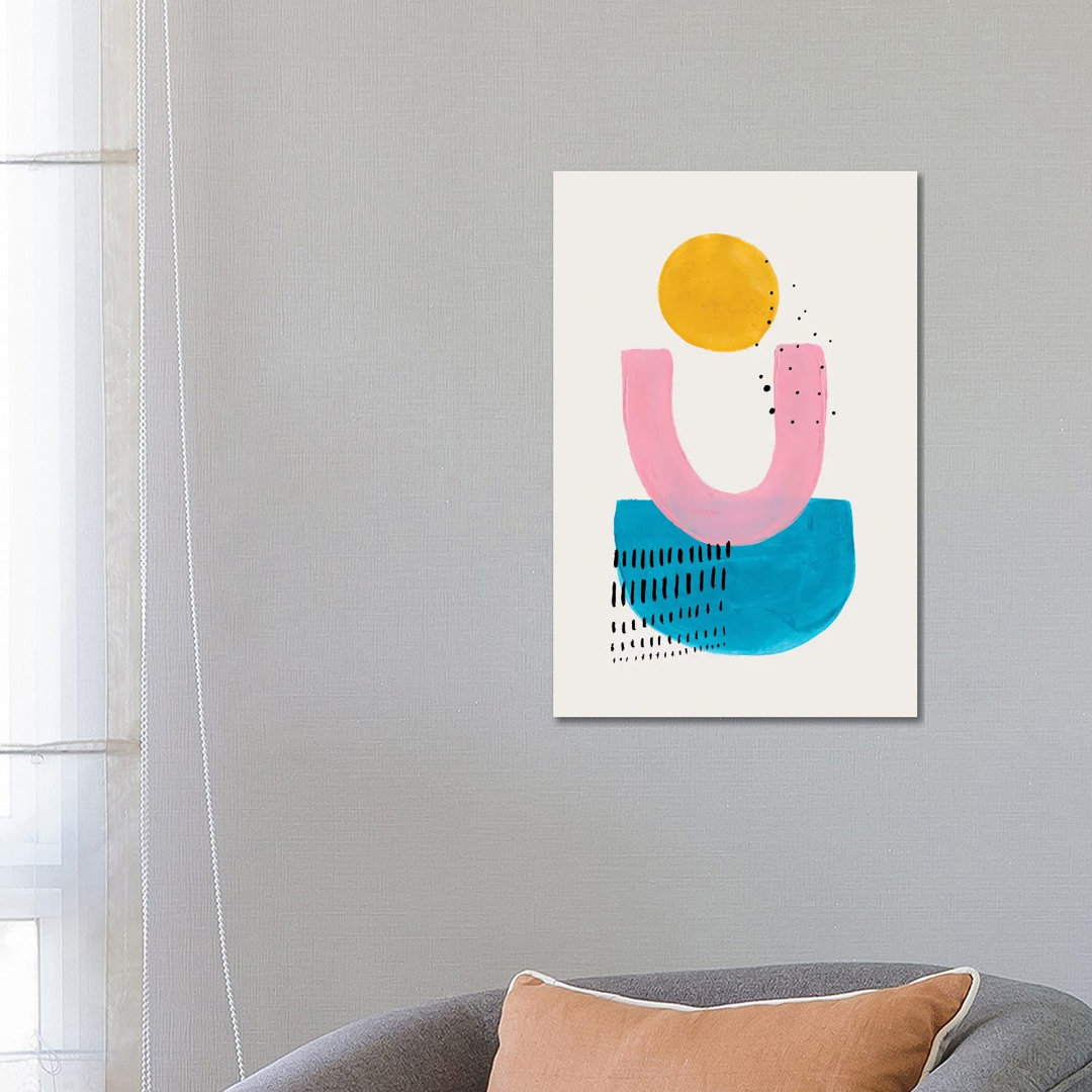 Ocean Pink Sun by EnShape - Wrapped Canvas Art Prints