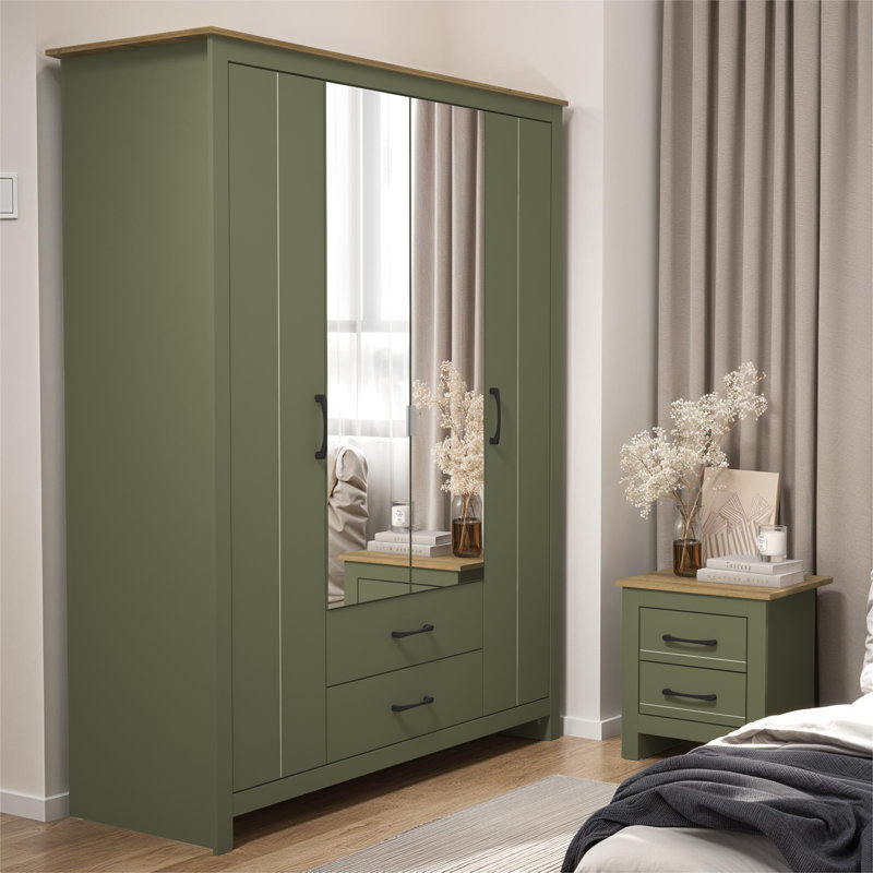 Limestone Mirage Bedroom Set, Kale Green/Reviera Eichi