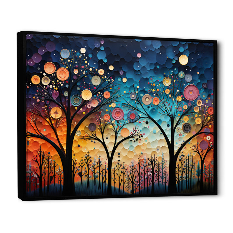 «Manuelito Colorful Whimsical Wanderlust III», reproduction sur toile, H 12 po x l 20 po x P 1 po, Cadre flottant noir