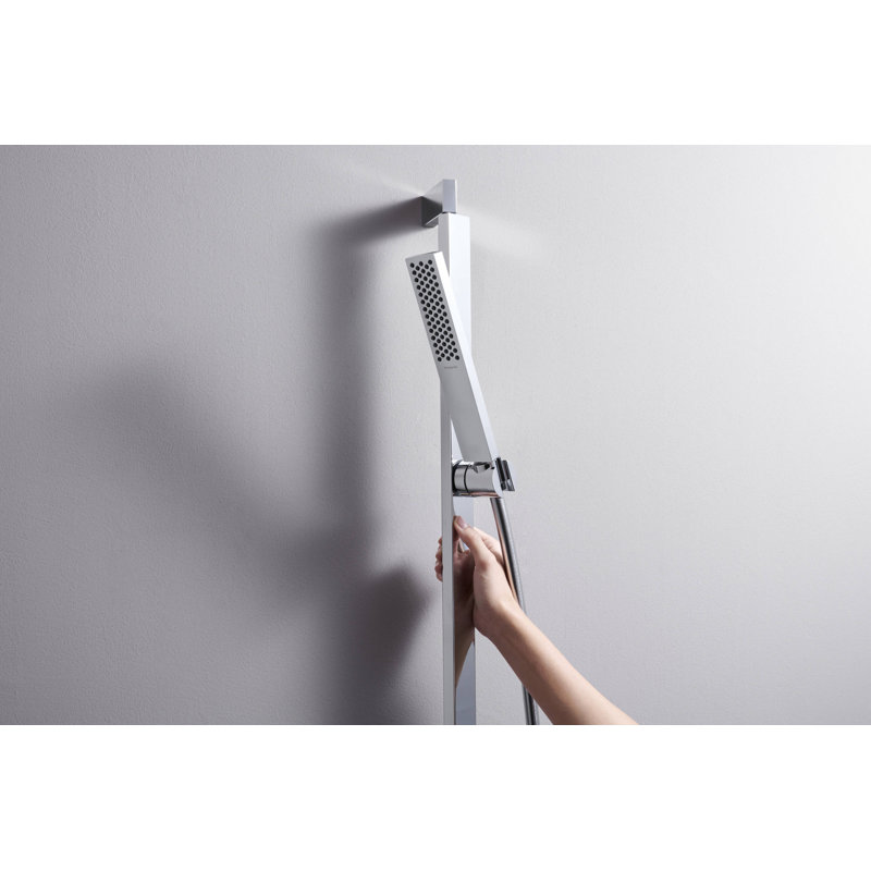 hansgrohe Pulsify E Wallbar Set 100 3-Jet 24", 1.75 GPM, Brushed Nickel, 2.5 GPM