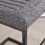 Tabouret de bar - Tissu texturé gris moucheté avec dossier capitonné vertical, cadre en métal noir robuste et repose-pieds pour îlot de cuisine et bar résidentiel, 2 ensembles-1016363194