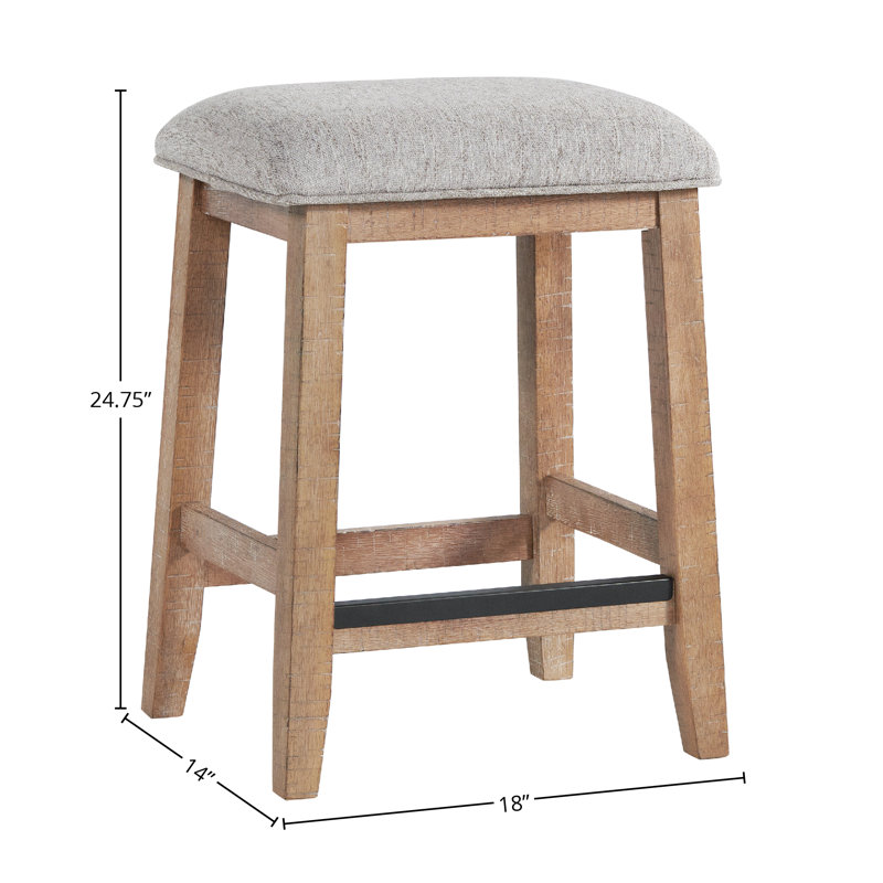 Labruna Backless Bar Stool with Cushion Seat, Sandwash