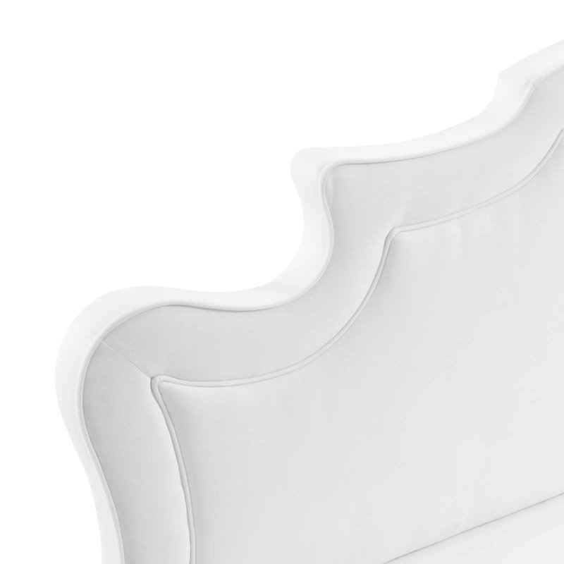 Modway Neena Performance Velvet Bed, White, King